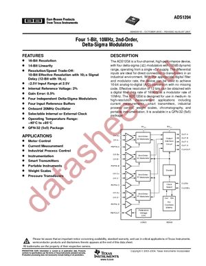 ADS1204IRHBT datasheet  